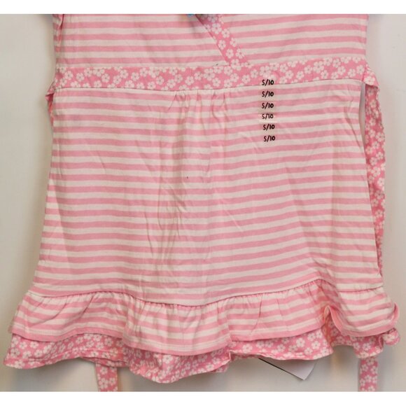 2010s Justice 2pc T-Shirt Leggings sz 10/12 Stripes Flowers Rhinestones Ruffles - Picture 4 of 12